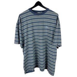 Vintage 90s Quiksilver Surf Wear Striped Small Logo Streetwear Shirt Size L